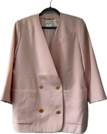 CELINE Pink Wool Coat XL