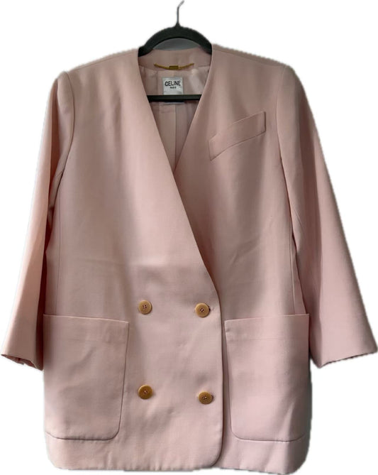 CELINE Pink Wool Coat XL