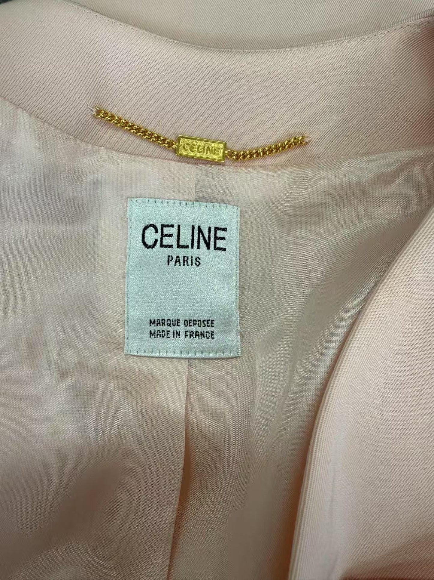 CELINE Pink Wool Coat XL