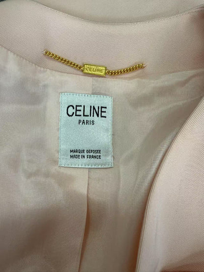 CELINE Pink Wool Coat XL