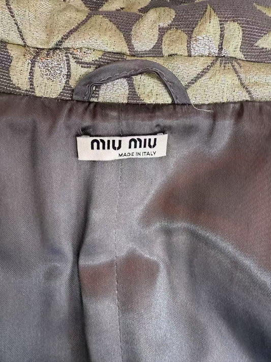 Miu Miu Miu 3D Silver Line Carving Coat Size 42 Cardigan