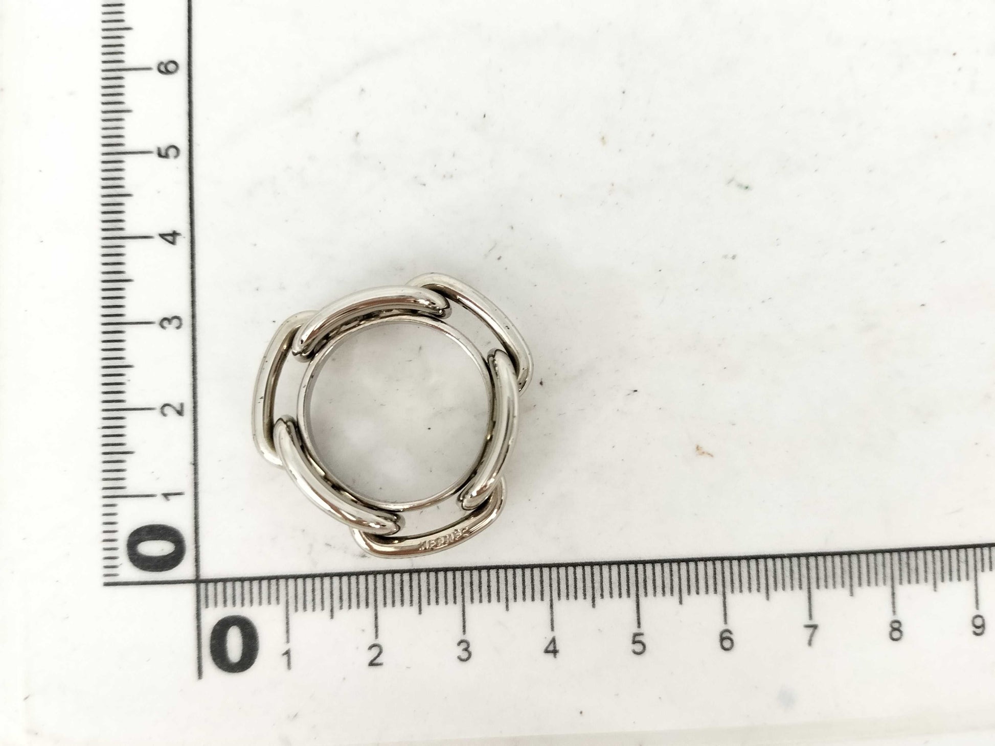 HERMES Chaine d'Ancre Scarf Ring Silver Color Other Accessories