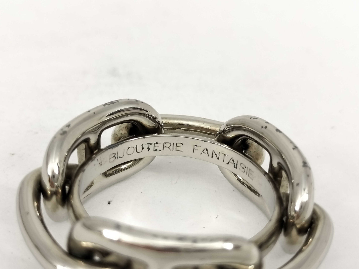 HERMES Chaine d'Ancre Scarf Ring Silver Color Other Accessories