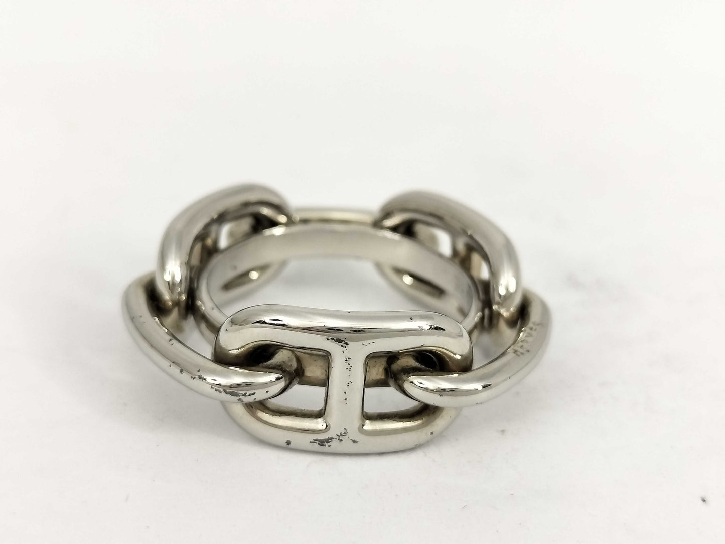 HERMES Chaine d'Ancre Scarf Ring Silver Color Other Accessories