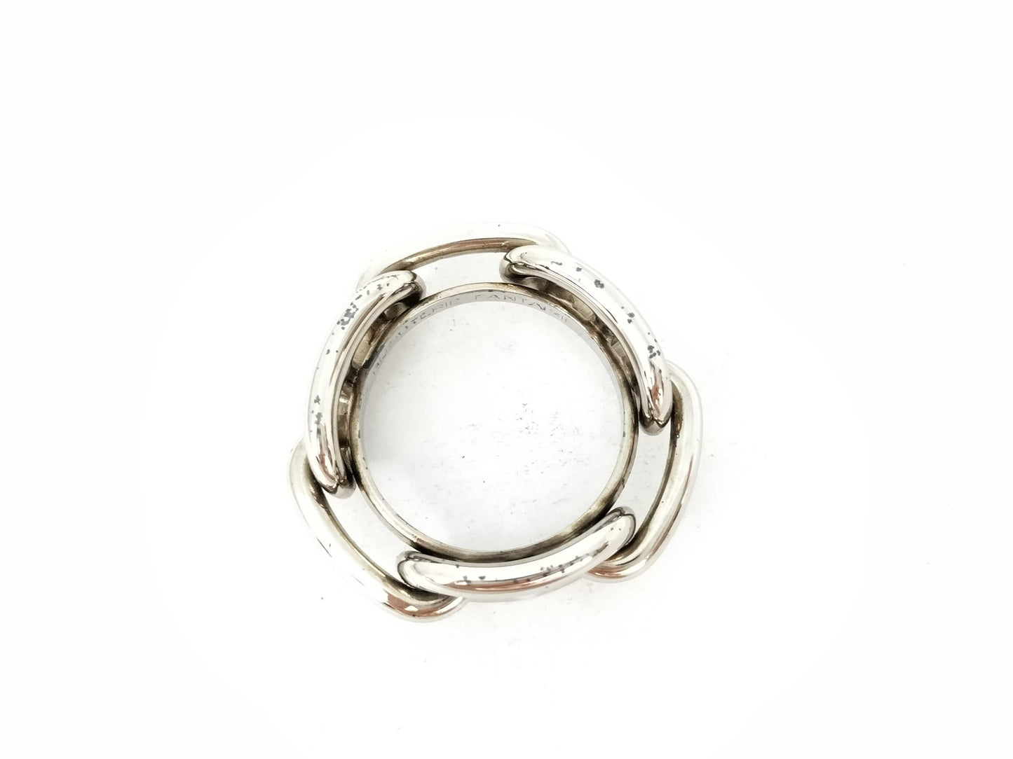 HERMES Chaine d'Ancre Scarf Ring Silver Color Other Accessories
