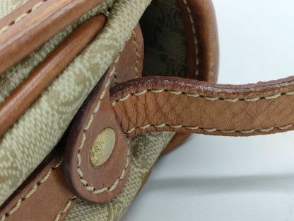 CELINE Macadam Shoulder Bag Beige Brown Shoulder Bag