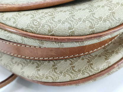 CELINE Macadam Shoulder Bag Beige Brown Shoulder Bag