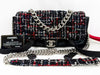 CHANEL Matelasse Black Lamé Tweed x Nylon Tanlock 2-Way Shoulder Bag, W26cm [Card and sticker included] Silver Hardware Shoulder Bag 24712517
