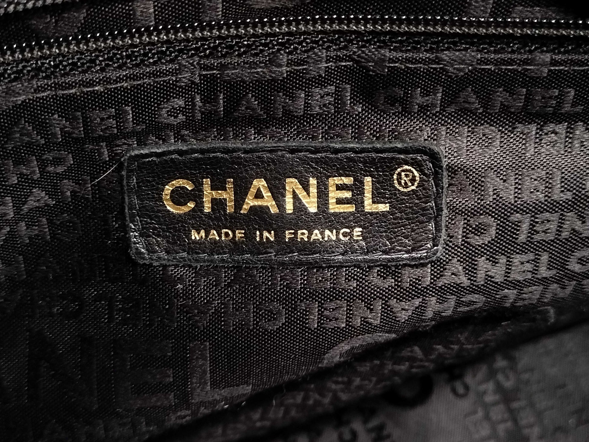 CHANEL Chocolate Bar Handbag with Coco Mark, Black Tote Bag