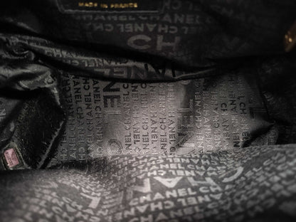 CHANEL Chocolate Bar Handbag with Coco Mark, Black Tote Bag