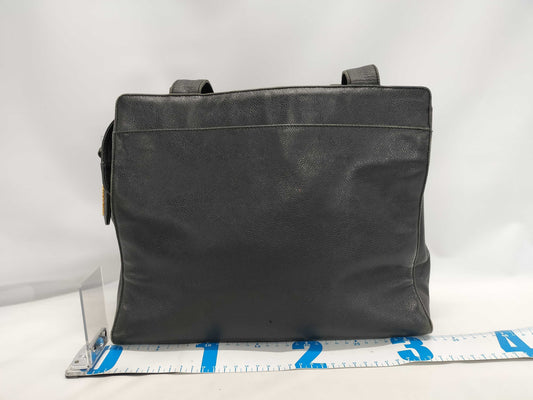 CHANEL Caviar Skin Shoulder Bag with Coco Mark, Black Tote Bag