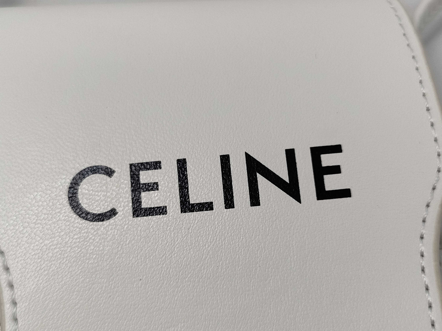 CELINE CE Logo Shoulder Bag White 