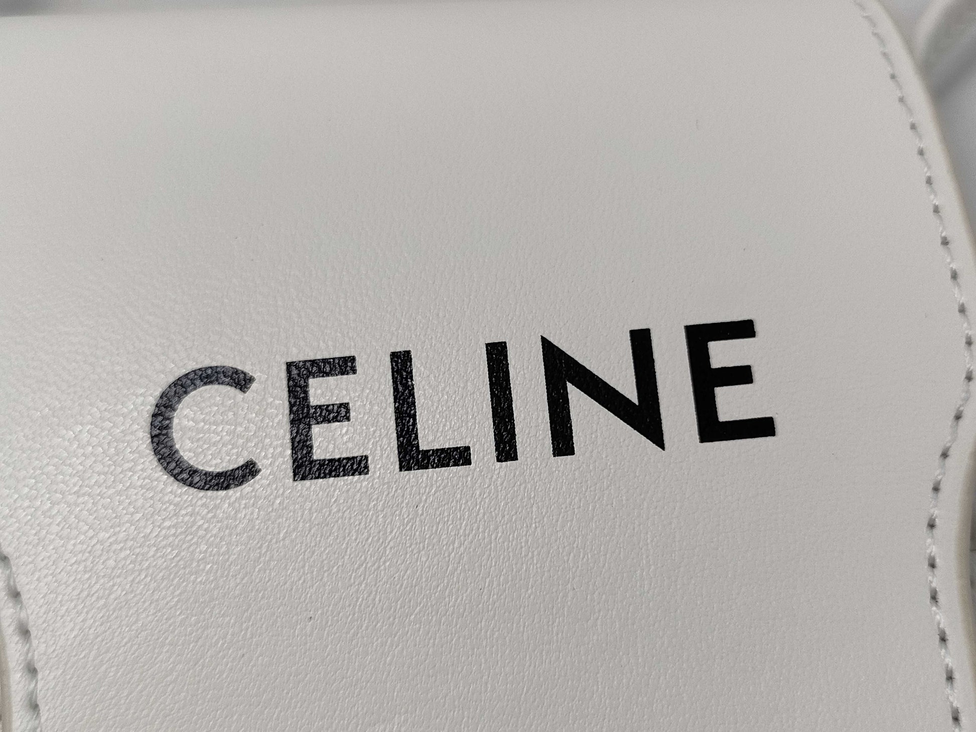 CELINE CE Logo Shoulder Bag White 