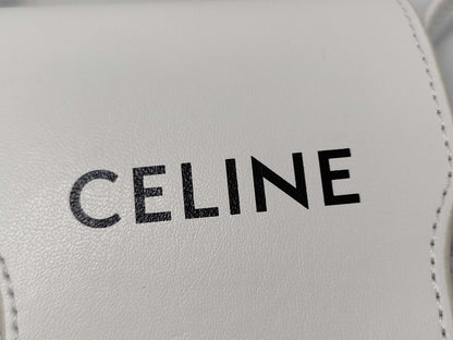 CELINE CE Logo Shoulder Bag White 