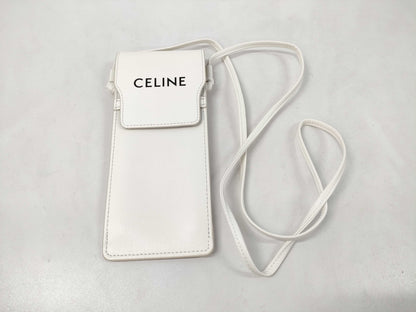 CELINE CE Logo Shoulder Bag White 