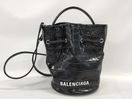 BALENCIAGA B Enamel Bucket Shoulder Bag Purple Shoulder Bag