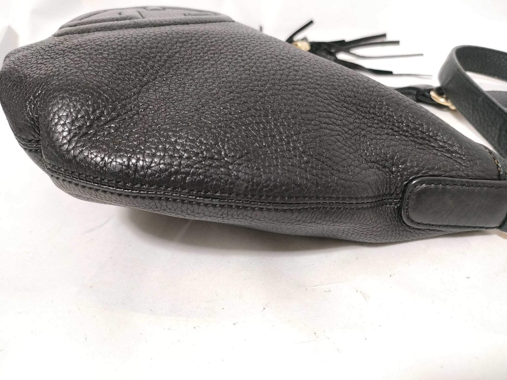 GUCCI Soho Handbag, Leather, Black, 308361, Shoulder Bag