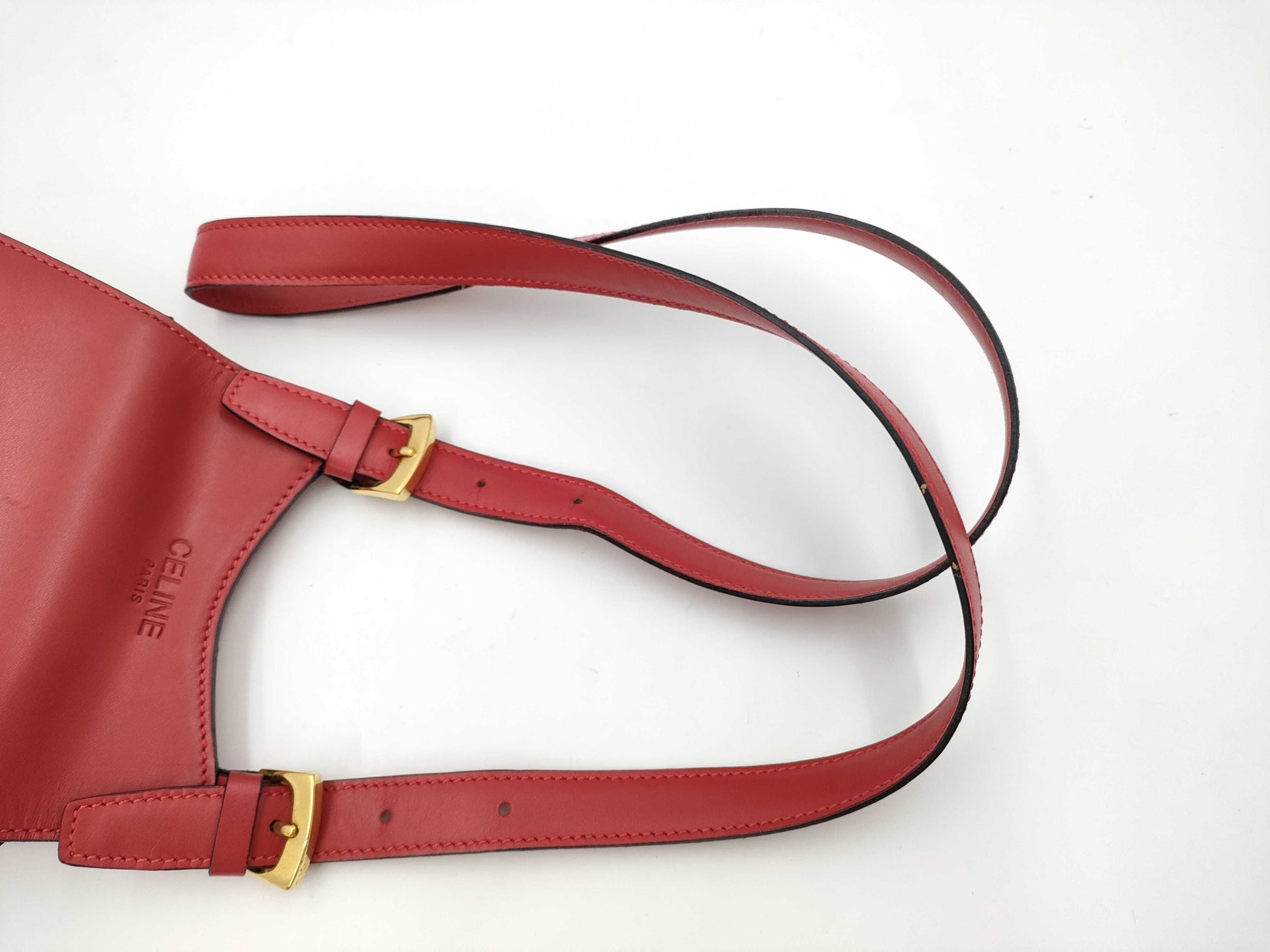 CELINE Old Celine Shoulder Bag Red Shoulder Bag