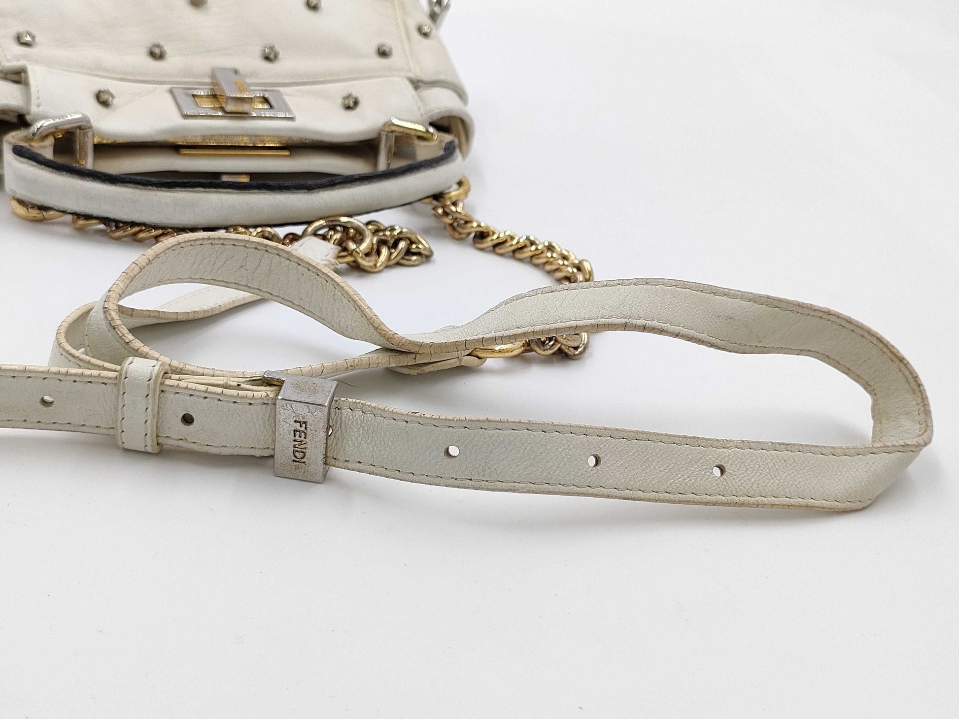 FENDI Peekaboo Studded Beaded Handbag