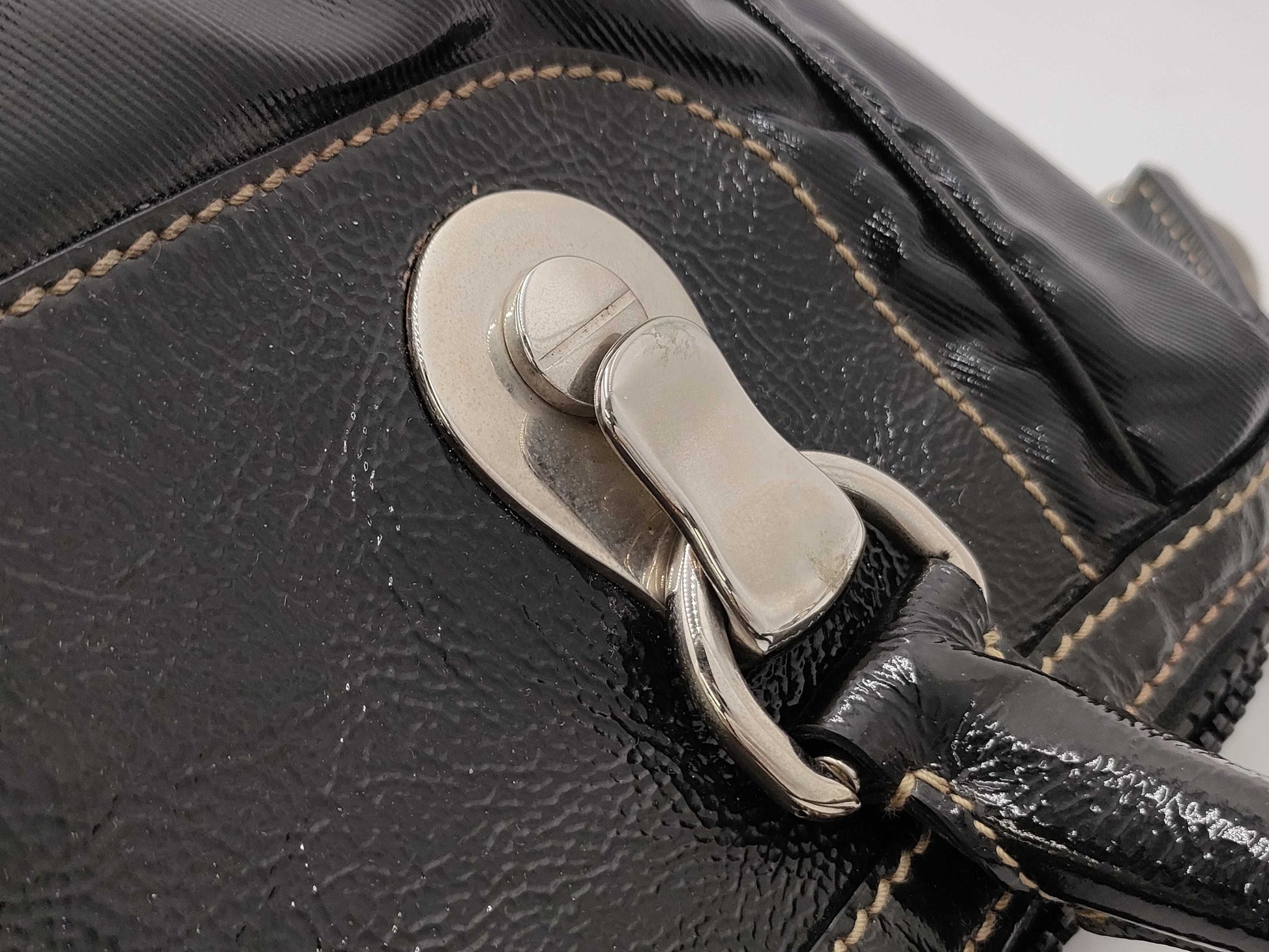 GUCCI GUCCI Dialux Snowgram Boston Bag Black Handbag