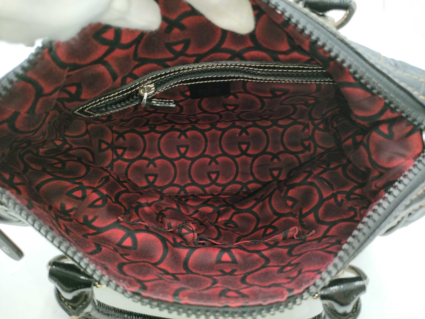 GUCCI GUCCI Dialux Snowgram Boston Bag Black Handbag