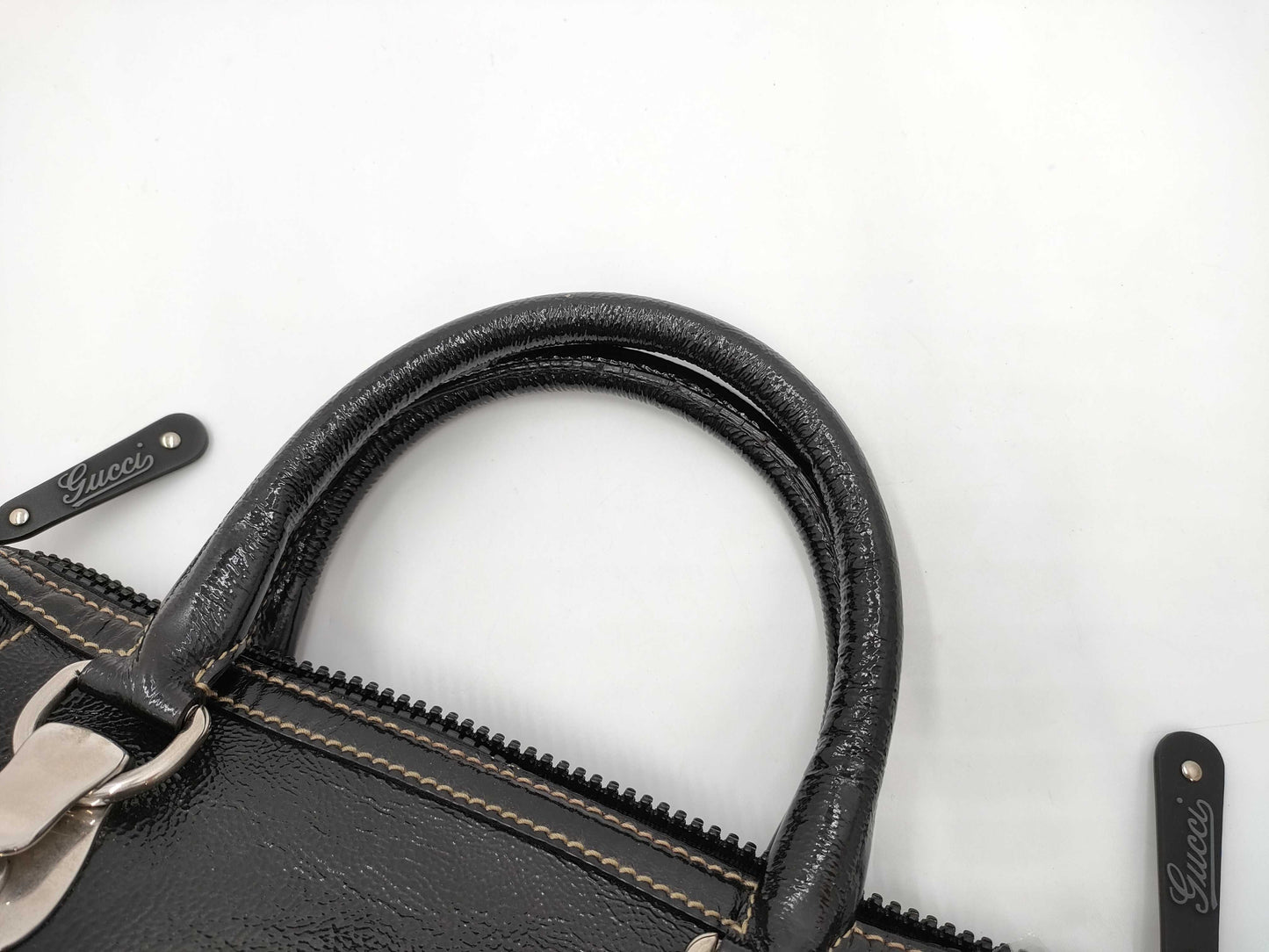 GUCCI GUCCI Dialux Snowgram Boston Bag Black Handbag