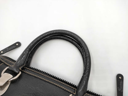 GUCCI GUCCI Dialux Snowgram Boston Bag Black Handbag