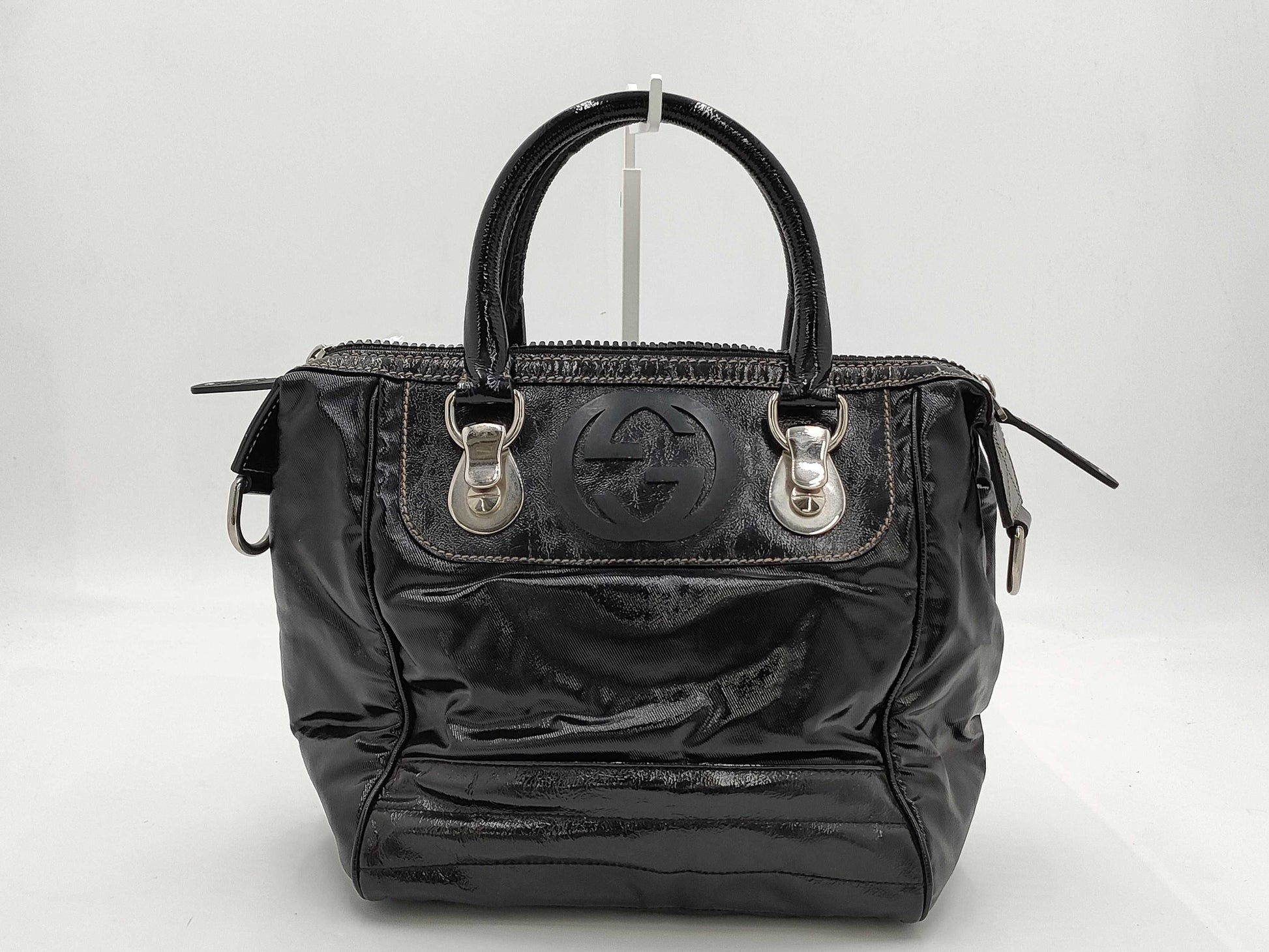 GUCCI GUCCI Dialux Snowgram Boston Bag Black Handbag