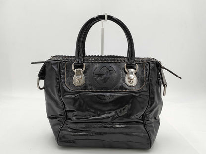 GUCCI GUCCI Dialux Snowgram Boston Bag Black Handbag