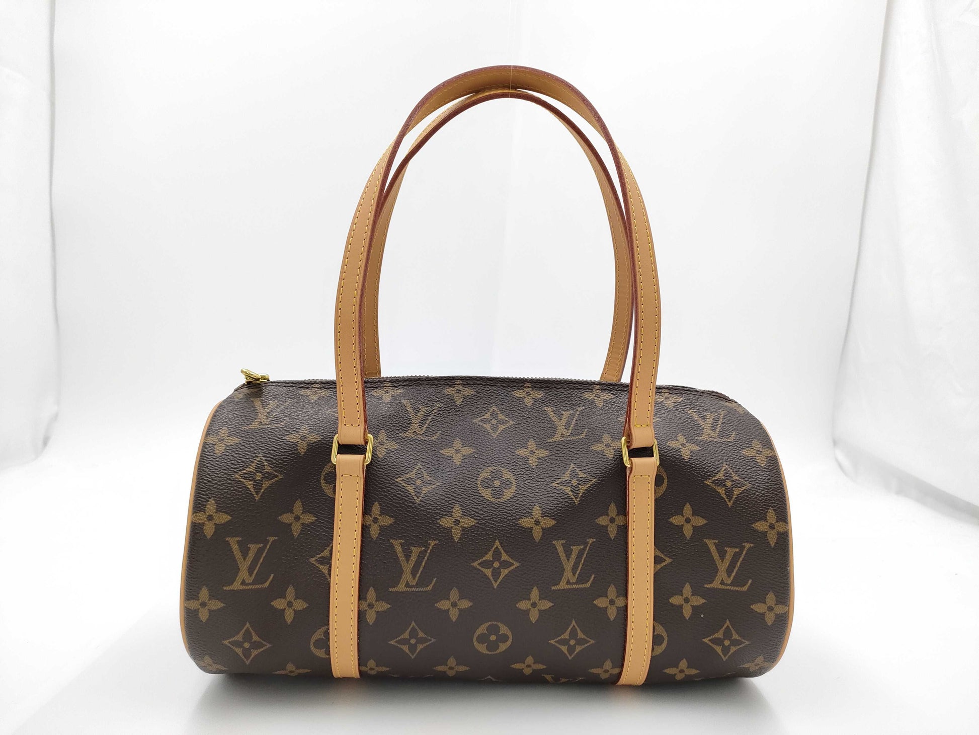 LOUIS VUITTON LV Papillon Handbag Bag PVC Coated Canvas Leather Monogram Brown Handbag