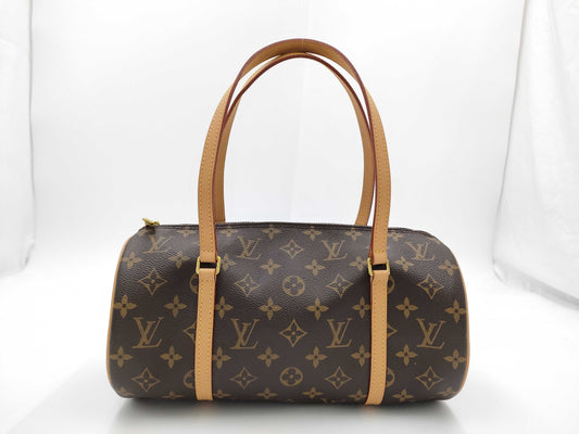 LOUIS VUITTON LV Papillon Handbag Bag PVC Coated Canvas Leather Monogram Brown Handbag
