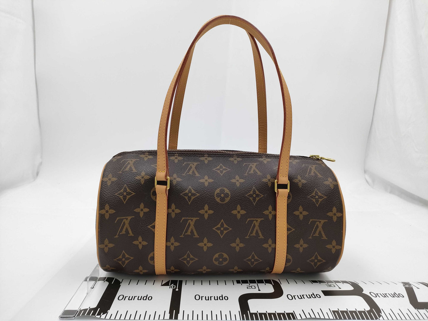 LOUIS VUITTON LV Papillon Handbag Bag PVC Coated Canvas Leather Monogram Brown Handbag