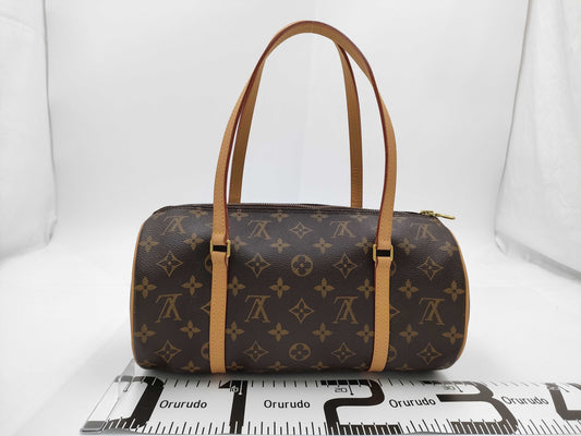 LOUIS VUITTON LV Papillon Handbag Bag PVC Coated Canvas Leather Monogram Brown Handbag