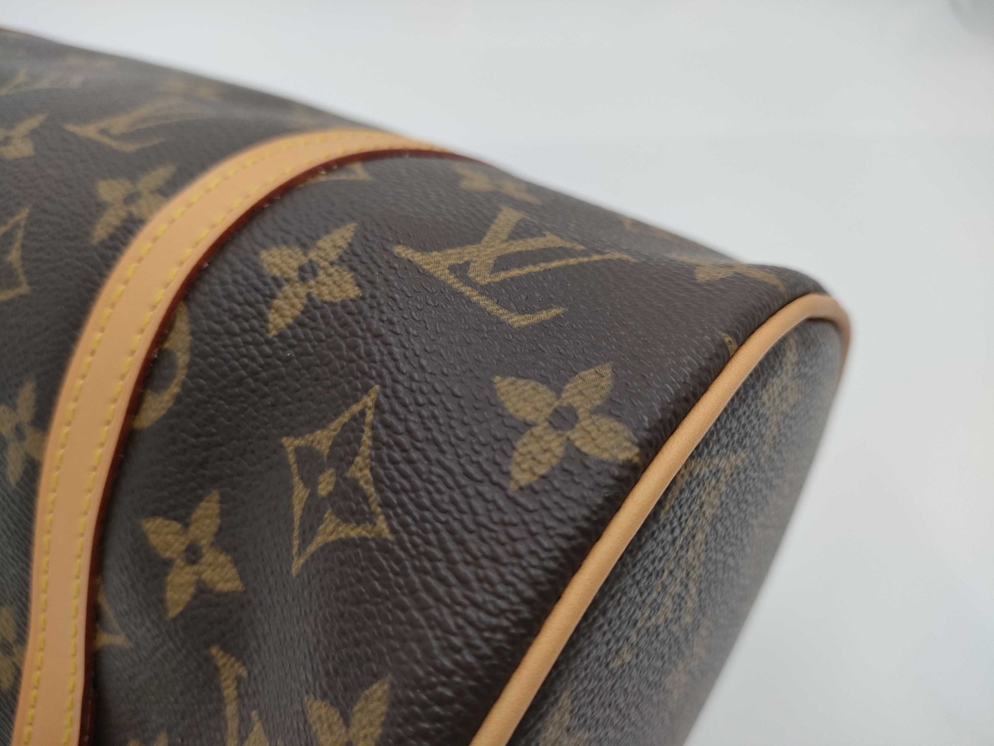 LOUIS VUITTON LV Papillon Handbag Bag PVC Coated Canvas Leather Monogram Brown Handbag