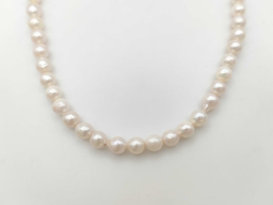 Semi-Round Pearl, Diameter 7.0mm-7.3mm, Sterling Silver, 48.1g, Necklace 