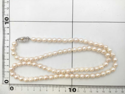 Semi-Round Pearl, Diameter 7.0mm-7.3mm, Sterling Silver, 48.1g, Necklace 