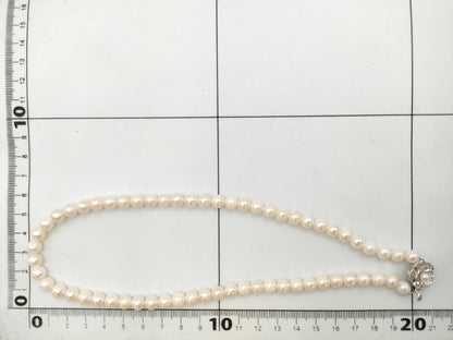Pearl diameter approximately 6.5mm-6.8mm, Sterling Silver, 29.3g, Necklace 