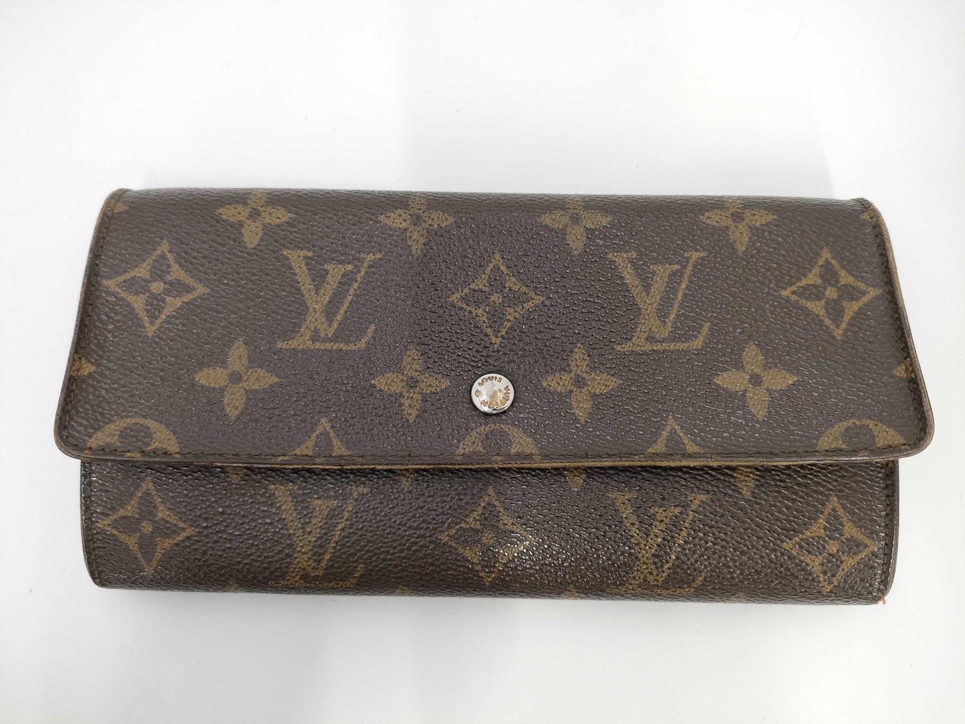 LOUIS VUITTON LV Monogram Pochette Porte Monnaie Credit Zippered Bi-fold Long Wallet