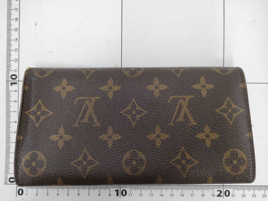LOUIS VUITTON LV Monogram Pochette Porte Monnaie Credit Zippered Bi-fold Long Wallet