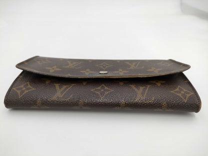LOUIS VUITTON LV Monogram Pochette Porte Monnaie Credit Zippered Bi-fold Long Wallet