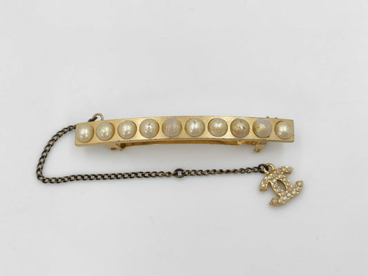CHANEL CHANEL Barrette Pearl Coco Mark 01A Hair Accessory