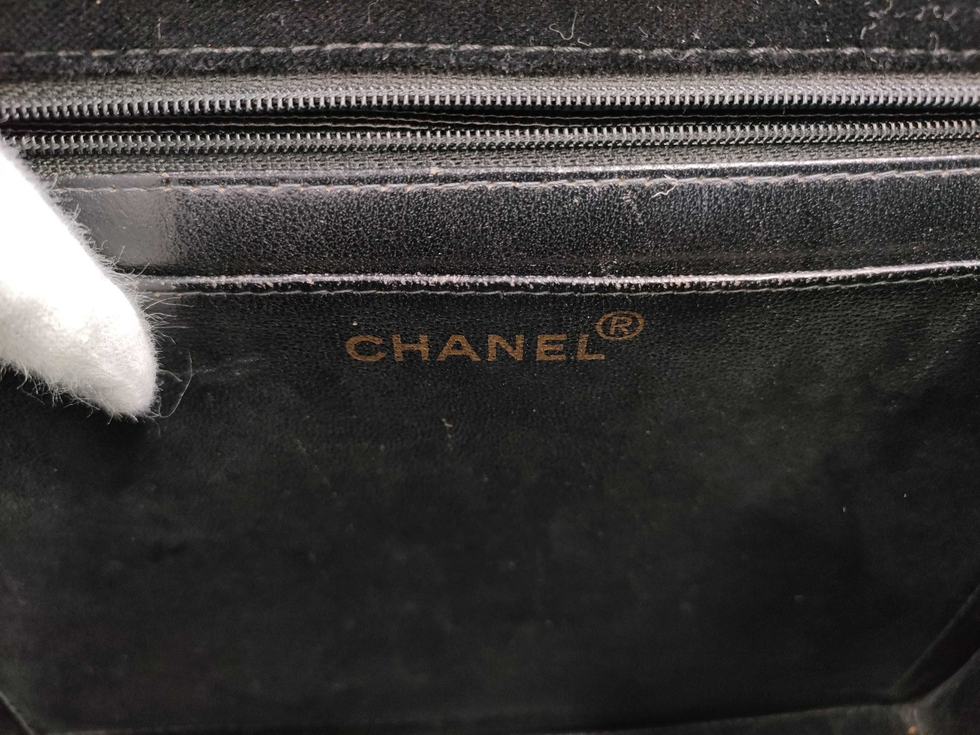 CHANEL Matelasse Velour Black Shoulder Bag with Black Hardware
