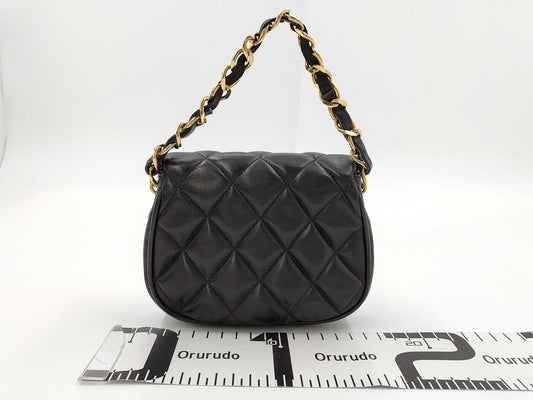 CHANEL Matelasse Handbag with Coco Mark Leather Handbag