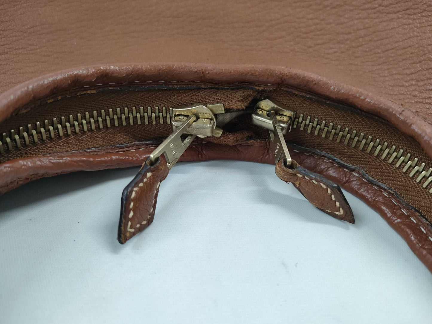 HERMES Masai PM Evergrain Shoulder Bag in Brown with Gold Hardware, Size C