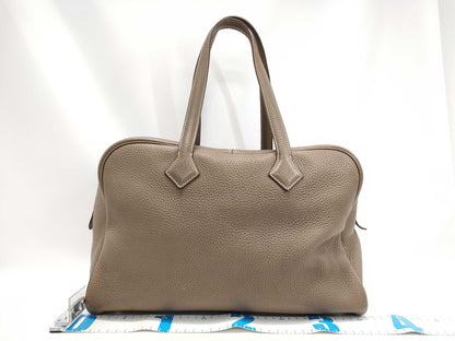 HERMES HERMES Victoria 35 Taurillon Etoupe Tote Bag