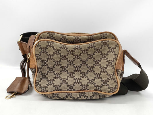 CELINE Camel Macadam Shoulder Bag Camera Bag Shoulder Bag