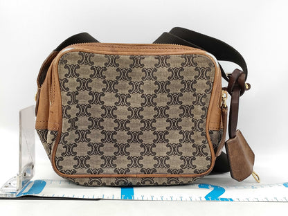 CELINE Camel Macadam Shoulder Bag Camera Bag Shoulder Bag