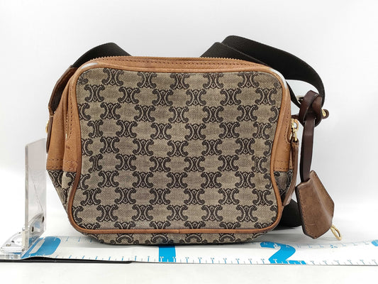 CELINE Camel Macadam Shoulder Bag Camera Bag Shoulder Bag