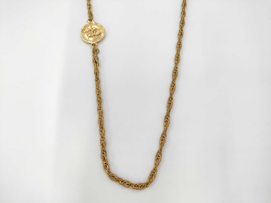 CHANEL CHANEL engraved Coco Medal necklace necklace