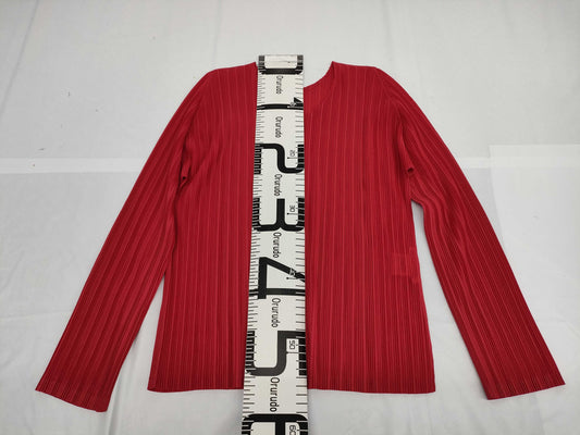 ISSEY MIYAKE Pleats Please/Long Sleeve/Top Red Size 3 Top